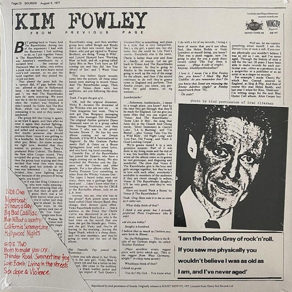 KIM FOWLEY Living In The Streets (LP)