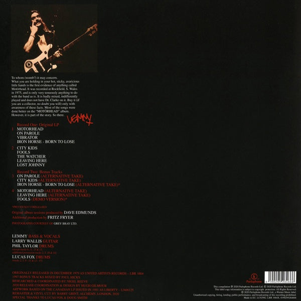 MOTORHEAD On Parole (2xLP)