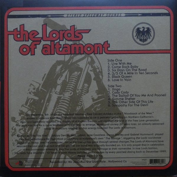 THE LORDS OF ALTAMONT Lords Take Altamont (LP)