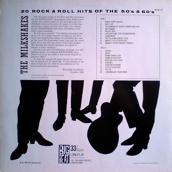 THE MILKSHAKES 20 Rock & Roll Hits Of The 50s And 60s (LP)