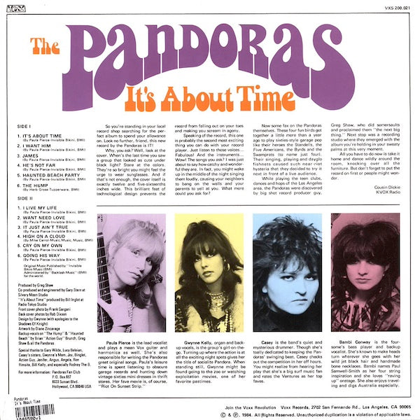THE PANDORAS It's About Time (LP)