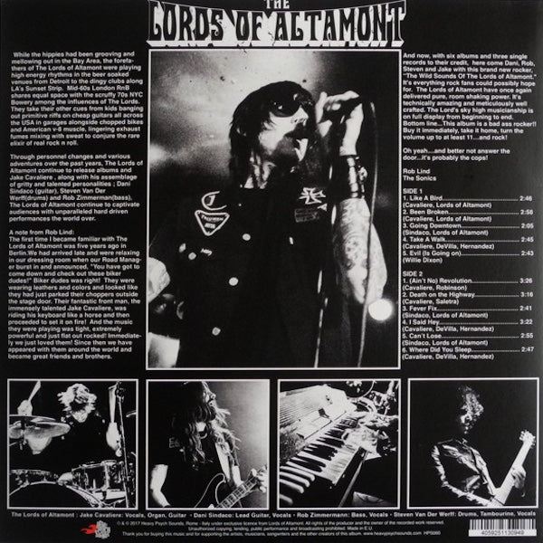 THE LORDS OF ALTAMONT The Wild Sounds Of The Lords Of Altamont (LP)