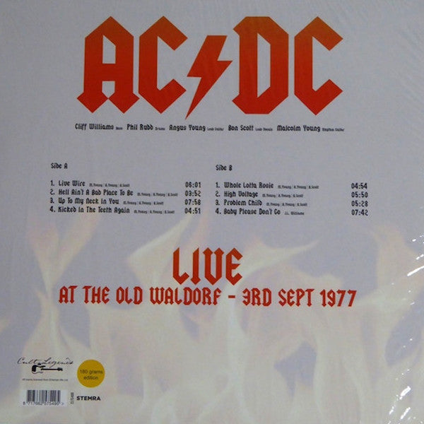 AC/DC Live At The Old Waldorf - 3rd Sept 1977 (LP)