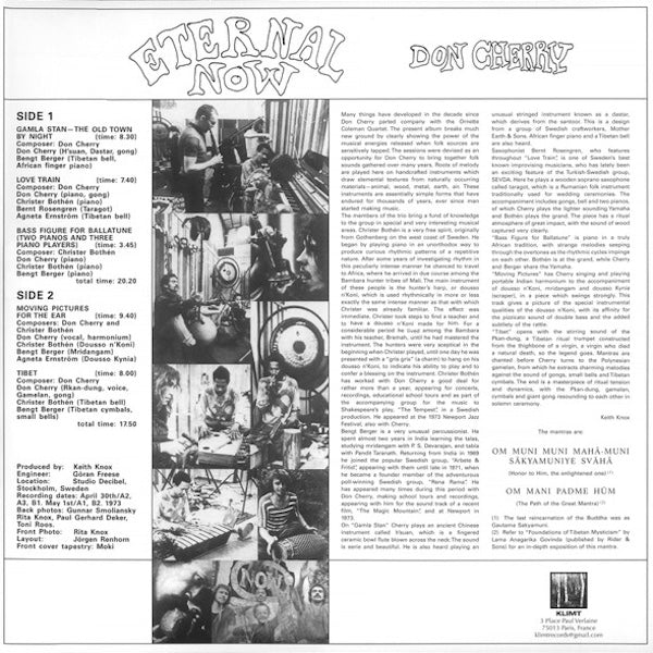 DON CHERRY Eternal Now (LP)