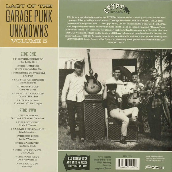 VARIOS Last Of The Garage Punk Unknowns Volume 5 (LP)