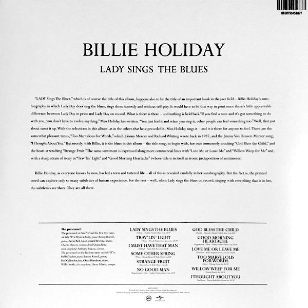 BILLIE HOLIDAY Lady Sings The Blues (LP)