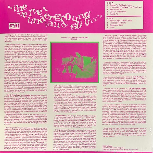 THE VELVET UNDERGROUND The Velvet Underground (And So On) (LP)