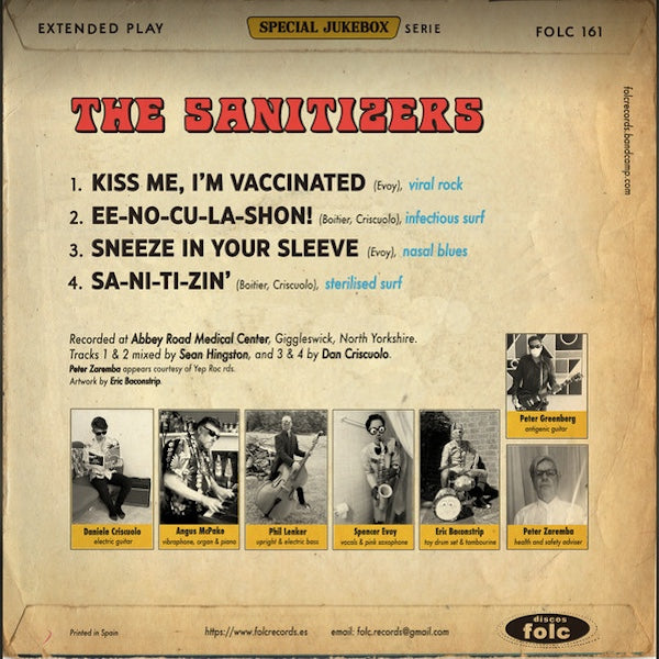 THE SANITIZERS Kiss Me, I'm Vaccinated (7")