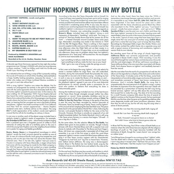LIGHTNIN' HOPKINS Blues In My Bottle (LP)