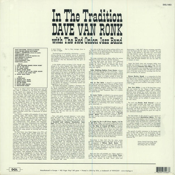 DAVE VAN RONK with THE RED ONION JAZZ BAND In The Tradition (LP)