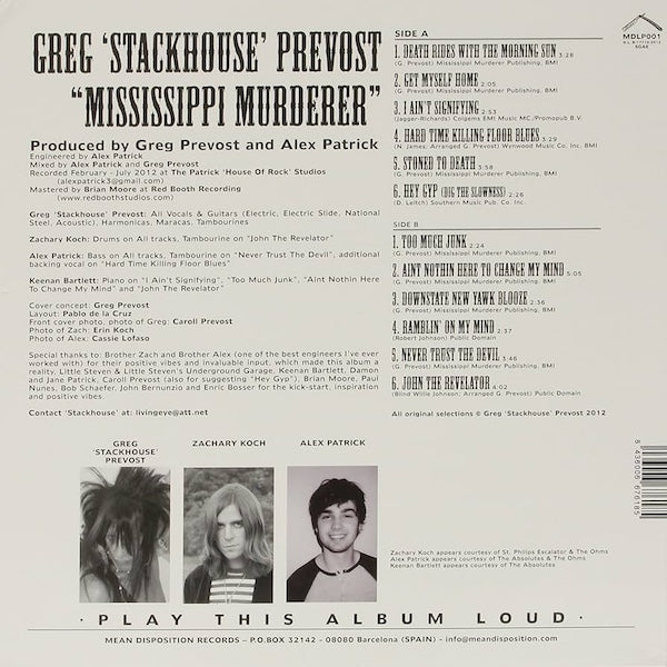 GREG 'STACKHOUSE' PREVOST Mississippi Murderer (LP)