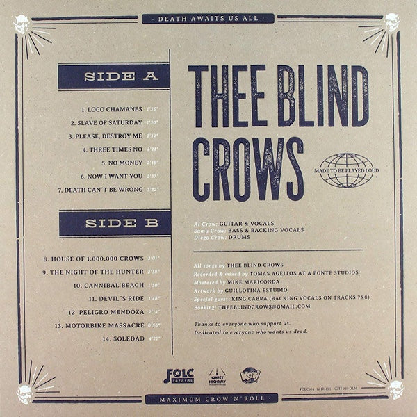 THEE BLIND CROWS Death Awaits Us All (LP)