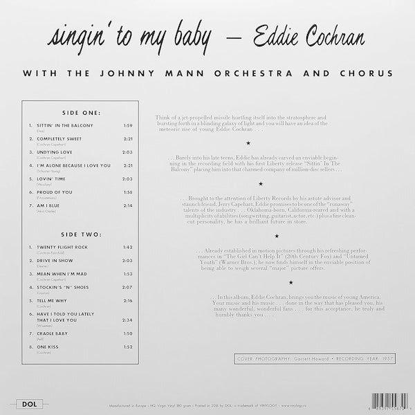 EDDIE COCHRAN Singin' To My Baby (LP)
