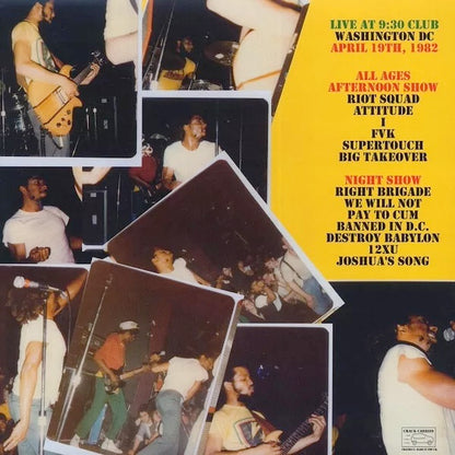 BAD BRAINS Live At 9:30 Club, Washington DC, April 19th, 1982 (LP)