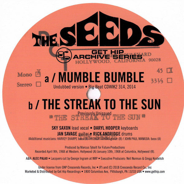 THE SEEDS Mumble Bumble (7")