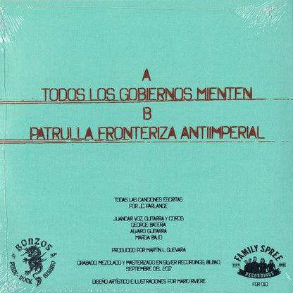 BONZOS Todos Los Gobiernos Mienten (7")