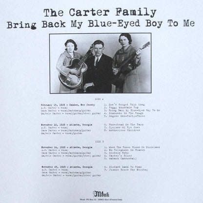 THE CARTER FAMILY Bring Back My Blue-Eyed Boy To Me (LP)