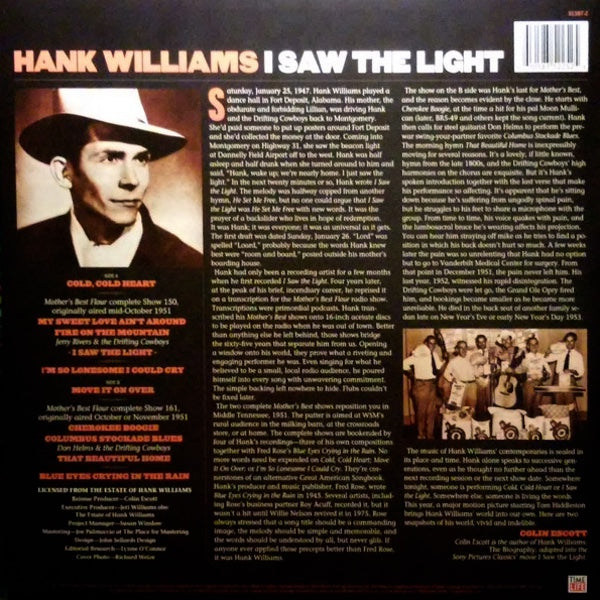 HANK WILLIAMS I Saw The Light  (LP)