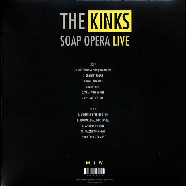 THE KINKS Soap Opera Live (LP)