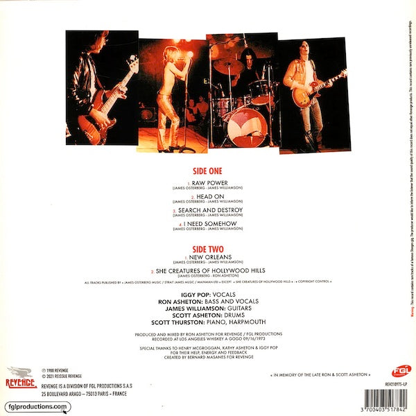 THE STOOGES Live At The Whiskey A Gogo (LP)