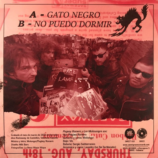 POGÜEY ROMERO Y LOS MALASANGRE Gato Negro (7")