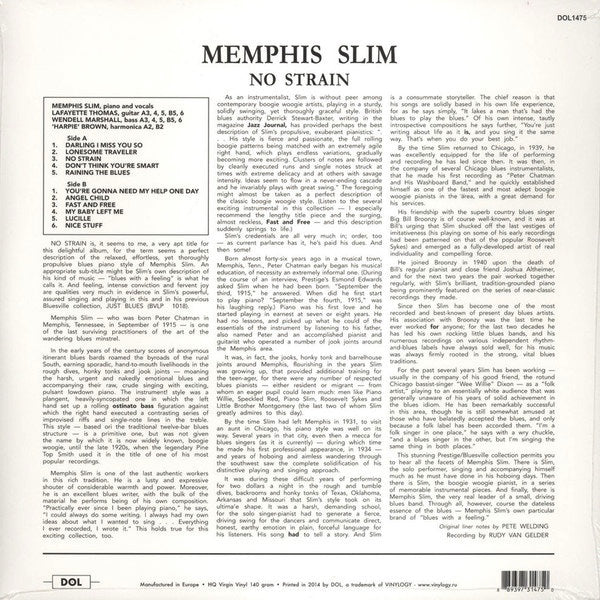 MEMPHIS SLIM No Strain (LP)