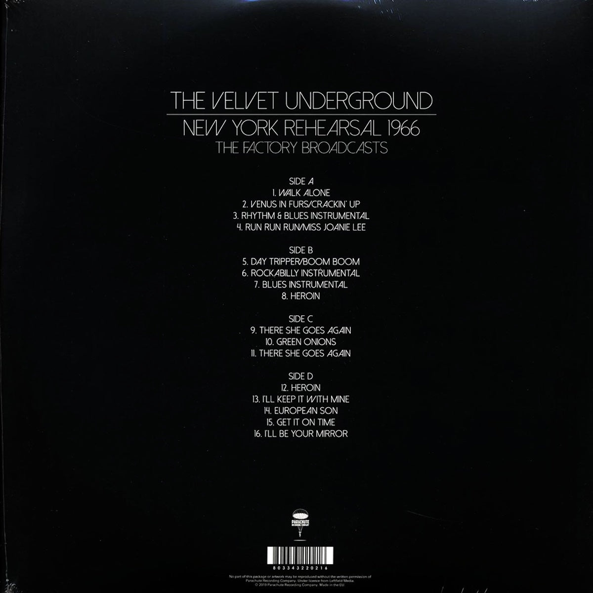 THE VELVET UNDERGROUND New York Rehearsal 1966. The Factory Broadcasts (2xLP)