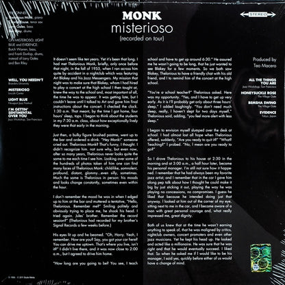 THELONIOUS MONK QUARTET Misterioso (LP)