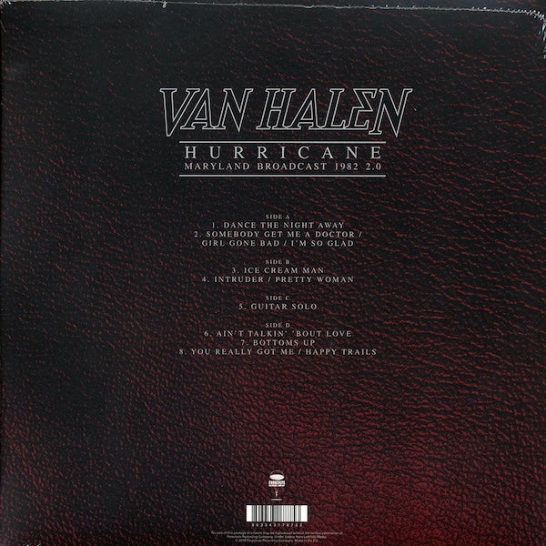 VAN HALEN Hurricane - Maryland Broadcast 1982 2.0 (2xLP)