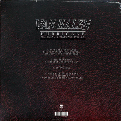 VAN HALEN Hurricane - Maryland Broadcast 1982 2.0 (2xLP)