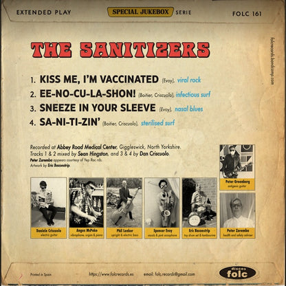 THE SANITIZERS Kiss Me, I'm Vaccinated (7")